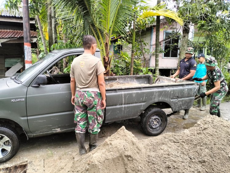 Satgas Pra TMMD Gunakan Mobil Dinas TNI Lansir Material