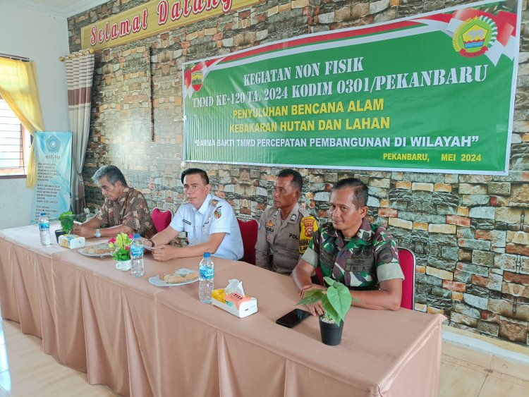 Satgas TMMD Sosialisasikan Antisipasi Bencana dan karhutla Pada Masyarakat Meranti Pandak