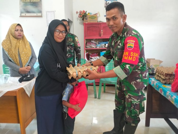 Satgas TMMD Kodim 0301/Pbr Kembali Pantau Dan Penuhi Asupan Gizi Anak Stunting