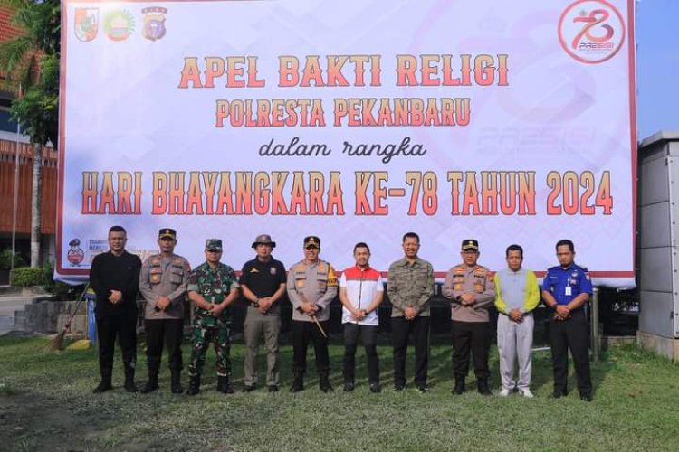 Wakili Dandim, Danramil 02/Kota Hadiri Apel Bakti Religi HUT Bhayangkara ke - 78