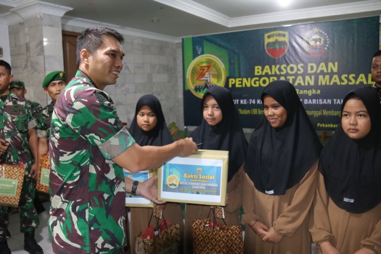Sambut HUT ke 74 Kodam I BB, Kodim 0301 PBR Gelar Baksos dan Pengobatan Massal