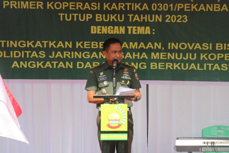 Kasdim Wakili Dandim, Membuka RAT Tahun 2023 Primkop Kartika Kodim 0301/Pbr