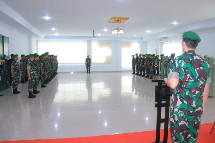 Dandim 0301/PBR Pimpin Acara Korp Raport Pindah Satuan Pasilog