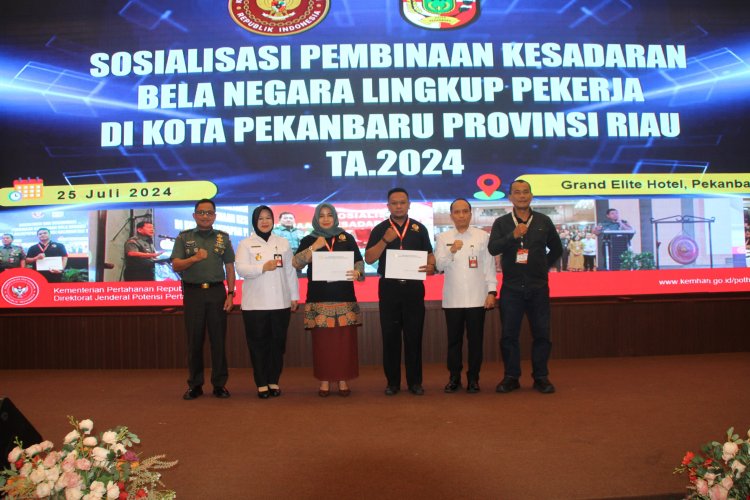 Penutupan Sosialisasi dan Diseminasi Pembinaan Kesadaran Bela Negara Dihadiri Kasdim Mewakili Dandim 0301/Pbr