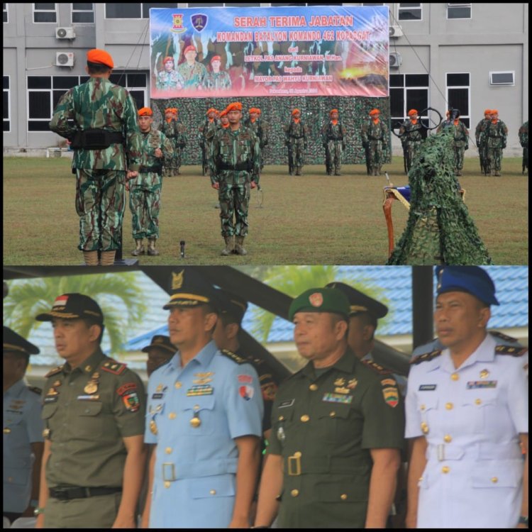 Wakili Dandim, Danramil 02/Kota Hadiri Sertijab Danyon Komando 462 Kopasgat