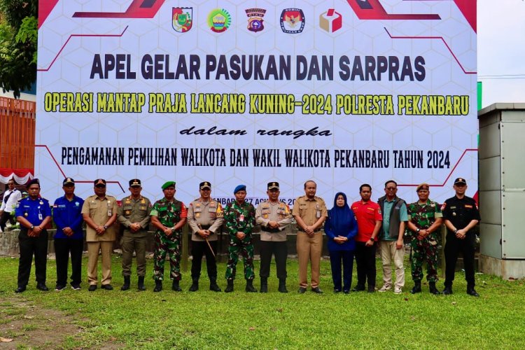 Danramil 06/Sukajadi Mewakili Dandim 0301/Pbr Hadiri Gelar Pasukan Operasi Mantap Praja 2024