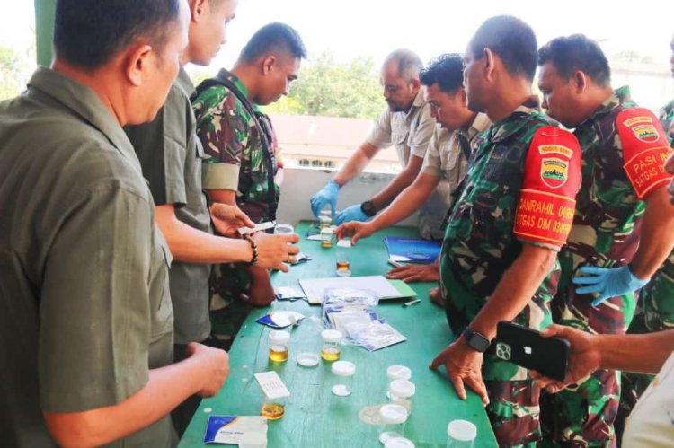 Bersama BNN, Kodim 0301 PBR Gelar Sosialisasi P4GN dan Tes Urine