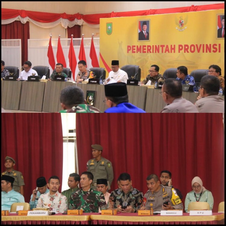 Dandim Hadiri Rakor Kesiapan Pilkada Serentak Oleh Pemprov Riau