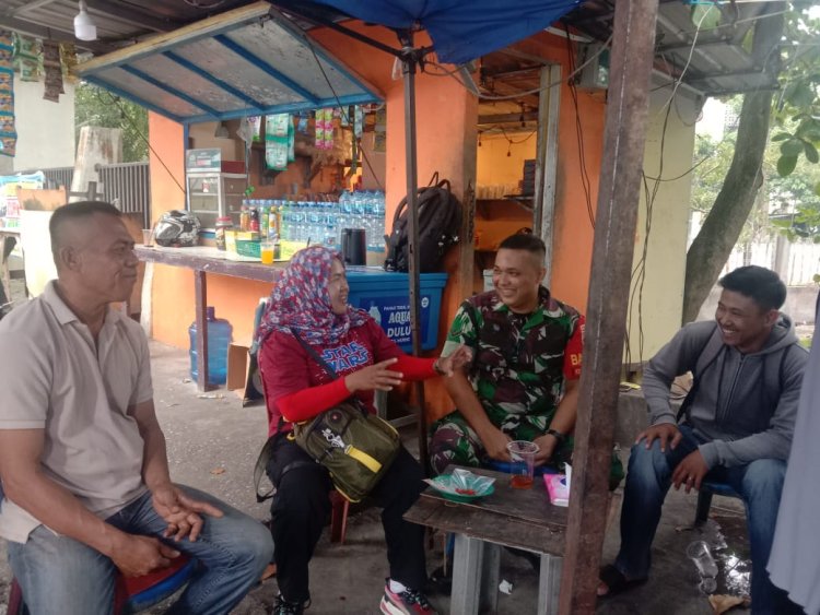 Babinsa Kodim0301/Pbr Ajak Masyarakat Galakan Gotong Royong di Wilayah Binaan