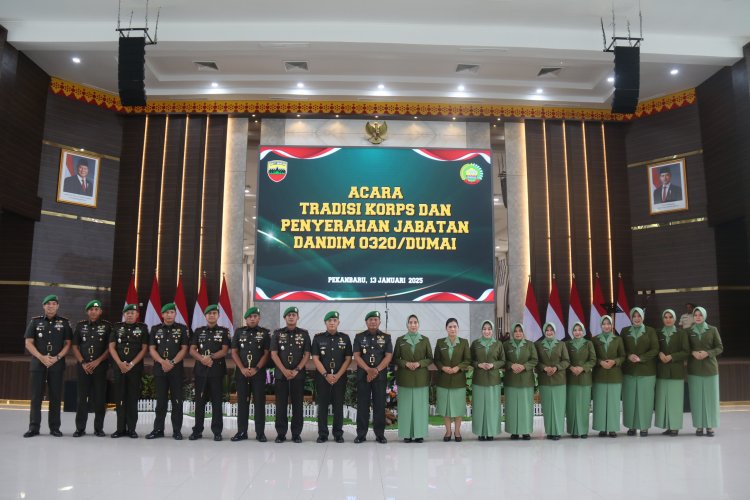 Dandim 0301/Pbr Hadiri Tradisi Korps dan Penyerahan Jabatan Dandim 0320/Dumai