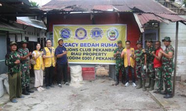 Kodim 0301/Pbr dan Lions Club Pekanbaru Riau Property Bedah Rumah Tidak Layak Huni Milik Kasinah