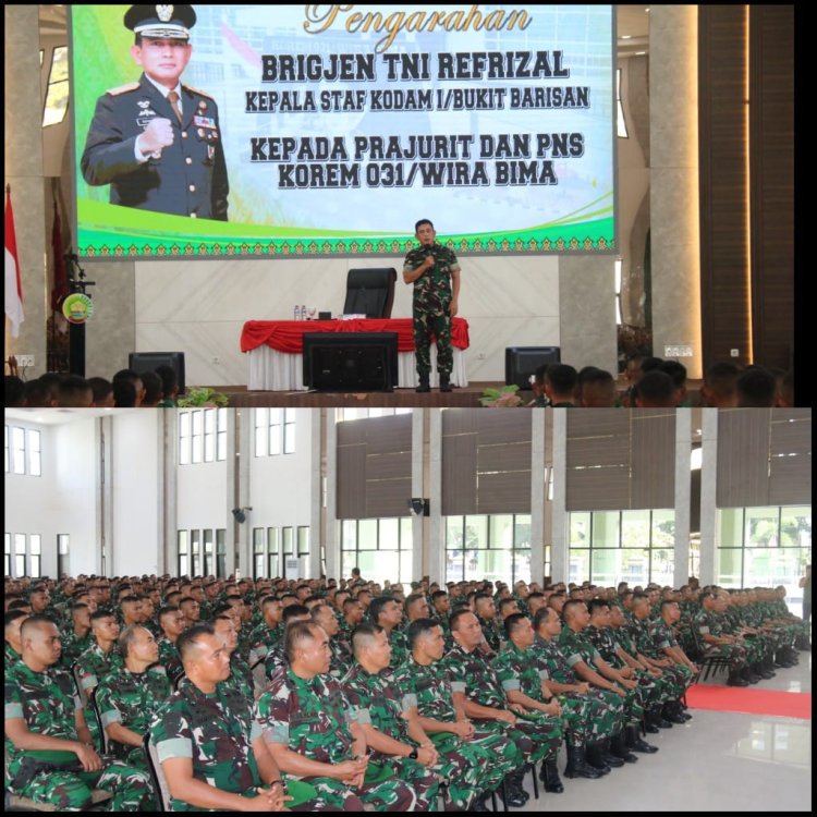 Personel Kodim 0301/Pekanbaru Ikuti Pengarahan Kasdam I/BB