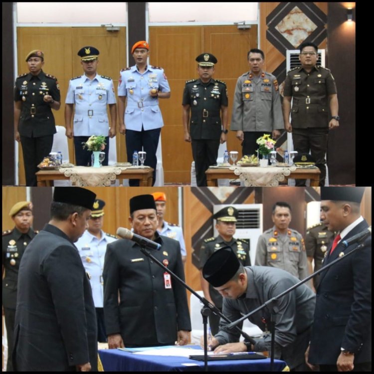 Wakili Dandim, Kasdim 0301/Pbr Hadiri Pelantikan Dan Pengambilan Sumpah Jabatan Penjabat Sekdako Pekanbaru