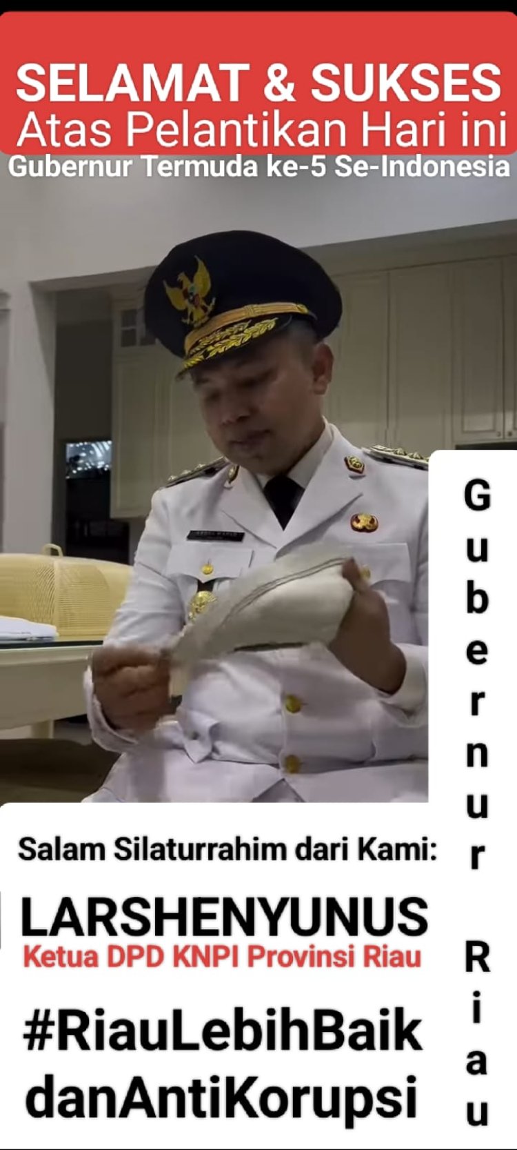 Gubernur Abdul Wahid Pamer Bersih-Bersih Sepatu, Ketua KNPI Riau: "Kami Optimis Kinerjanya Juga Bersih"