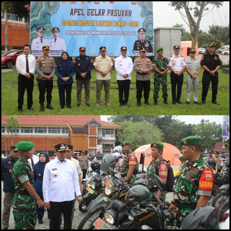 Wakili Dandim, Danramil 01/Rumbai Hadiri Apel Gelar Pasukan Operasi Ketupat Lancang Kuning 2025
