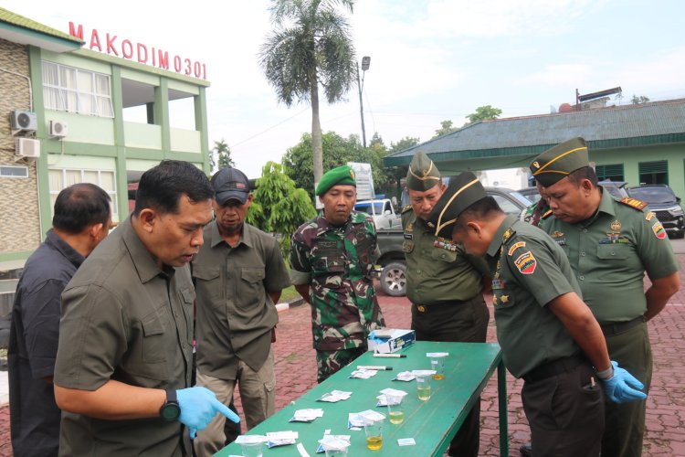 Usai Cuti Lebaran, Personel Kodim 0301/Pekanbaru Jalani Tes Urine