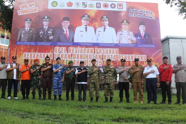 Kasdim 0301/Pekanbaru Turut Hadiri Apel Penanggulangan Karhutla