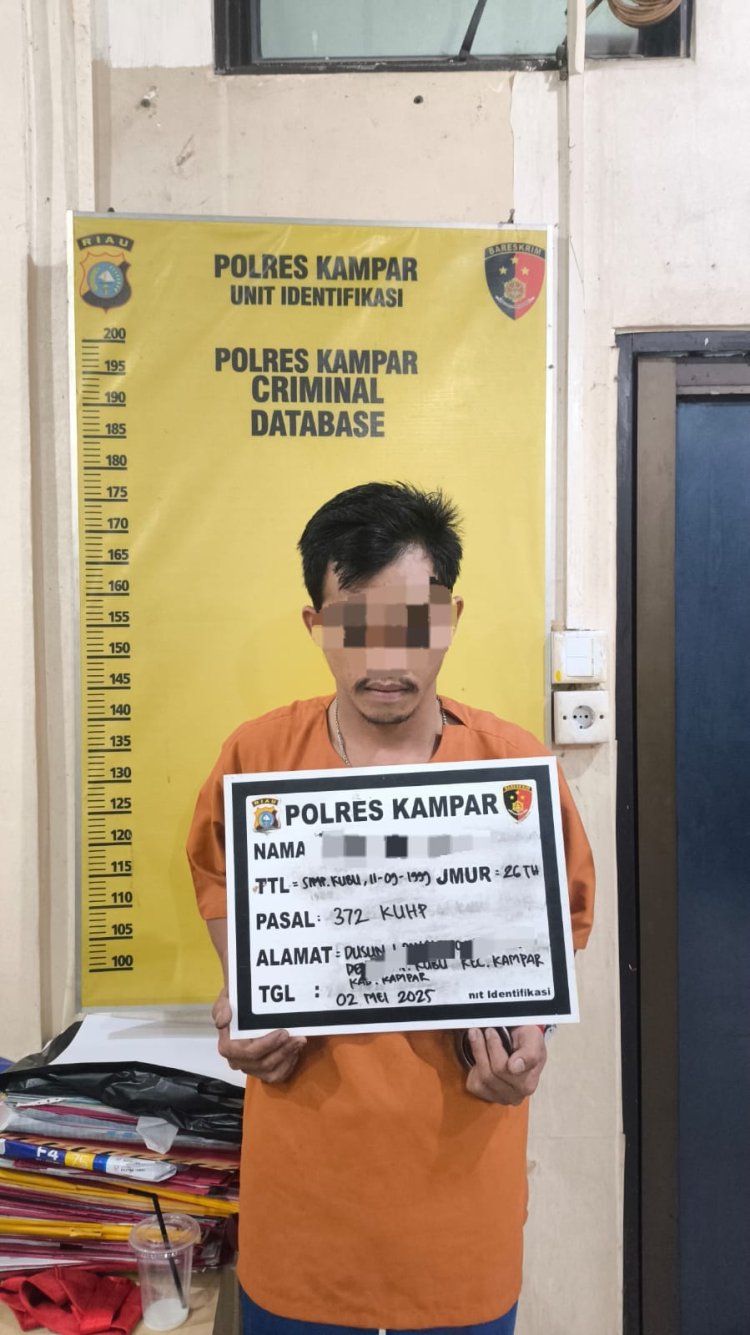 Polres Kampar Amankan Pelaku Penggelapan Motor, Komitmen Nyata Berikan Rasa Aman Pada Masyarakat