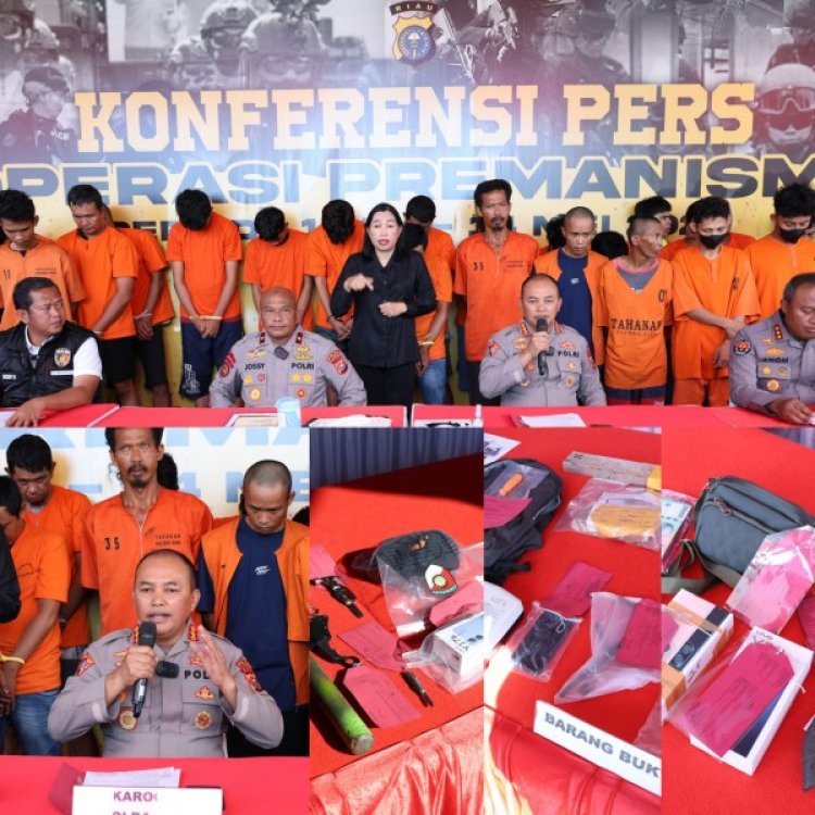 Tunjukan Komitmen Berantas Preman,Polda Riau Amankan 160 Orang Dalam Operasi Pekat