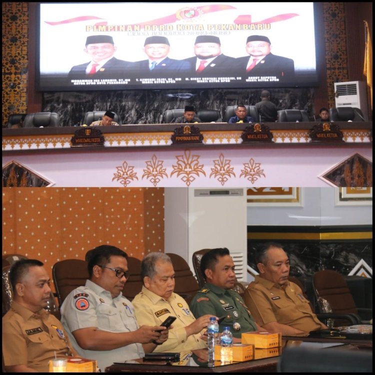 Wakili Dandim, Kasdim 0301/Pbr Hadiri Rapat Paripurna DPRD kota Pekanbaru