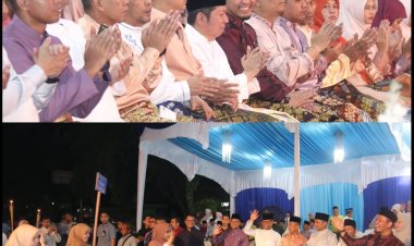 Kumandang Takbir menggema di Pekanbaru,Komandan Kodim 0301/Pbr dan Ketua Persit Terkesima Ribuan Obor Iringi Pawai Peringatan Idul Adha 1446 H