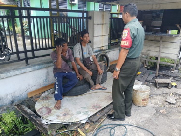 Babinsa Kodim 0301/Pbr Ajak Masyarakat Budayakan Gotong Royong