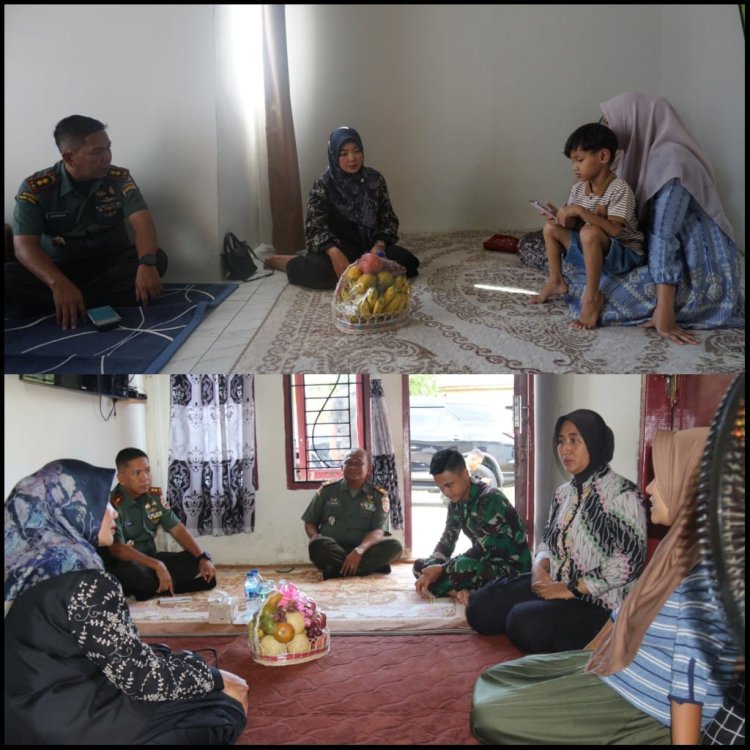 Dandim 0301/Pbr Beserta Ketua Persit Laksanakan Kunjungan Sosial, Jenguk Keluarga Anggota yang Sedang Sakit