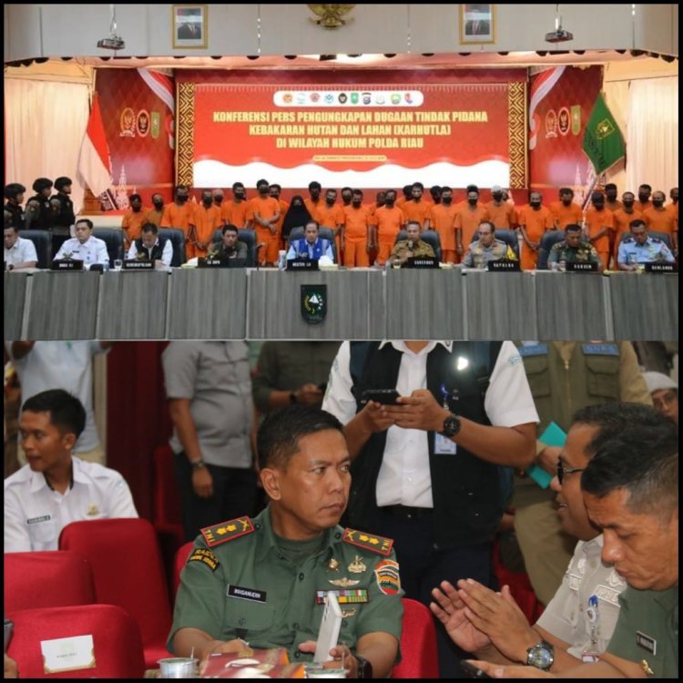 Dandim 0301/Pbr Hadiri Rapat Evaluasi dan Konferensi Pers Penanganan Karhutla di Riau