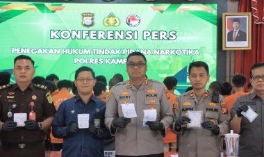 Sikat Habis! Polres Kampar Amankan 66 Gembong Narkoba, Sita Ratusan Gram Sabu dan Ribuan Ekstasi, Operasi Antik Berhasil!"