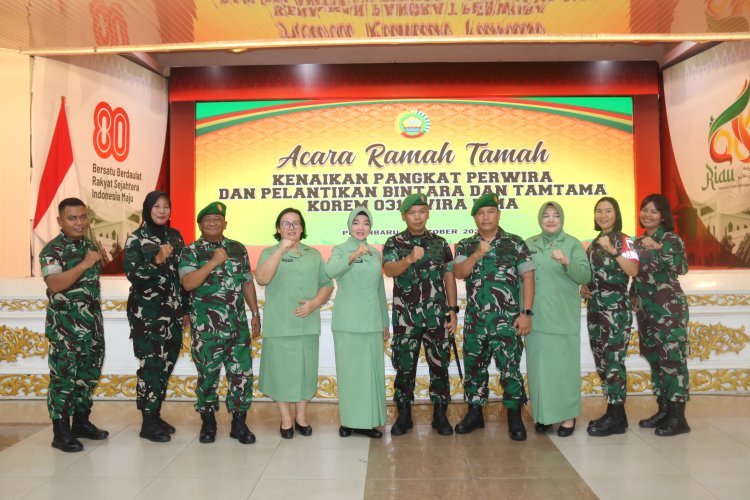 Dandim 0301/Pbr Hadiri Acara Kenaikan Pangkat Prajurit Korem 031/Wira Bima
