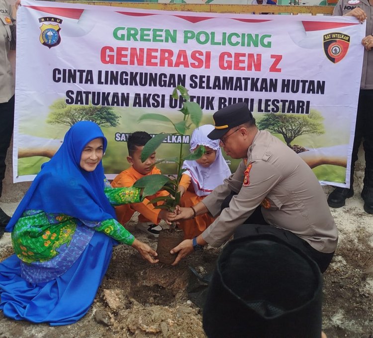 Kasat Intelkam Kampar Ajarkan Kecintaan Alam Pada TK Aisyiyah dan Tanamkan Green Policing