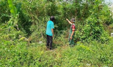 Babinsa Kodim 0301/Pbr Laksanakan Patroli Rutin Wilayah Binaan Cegah Karhutla