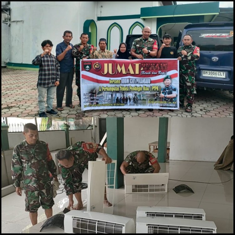 Jum’at Berapi: TNI Bersama PTPR Rawat dan Bersihkan Masjid Sirathal Musthaqin