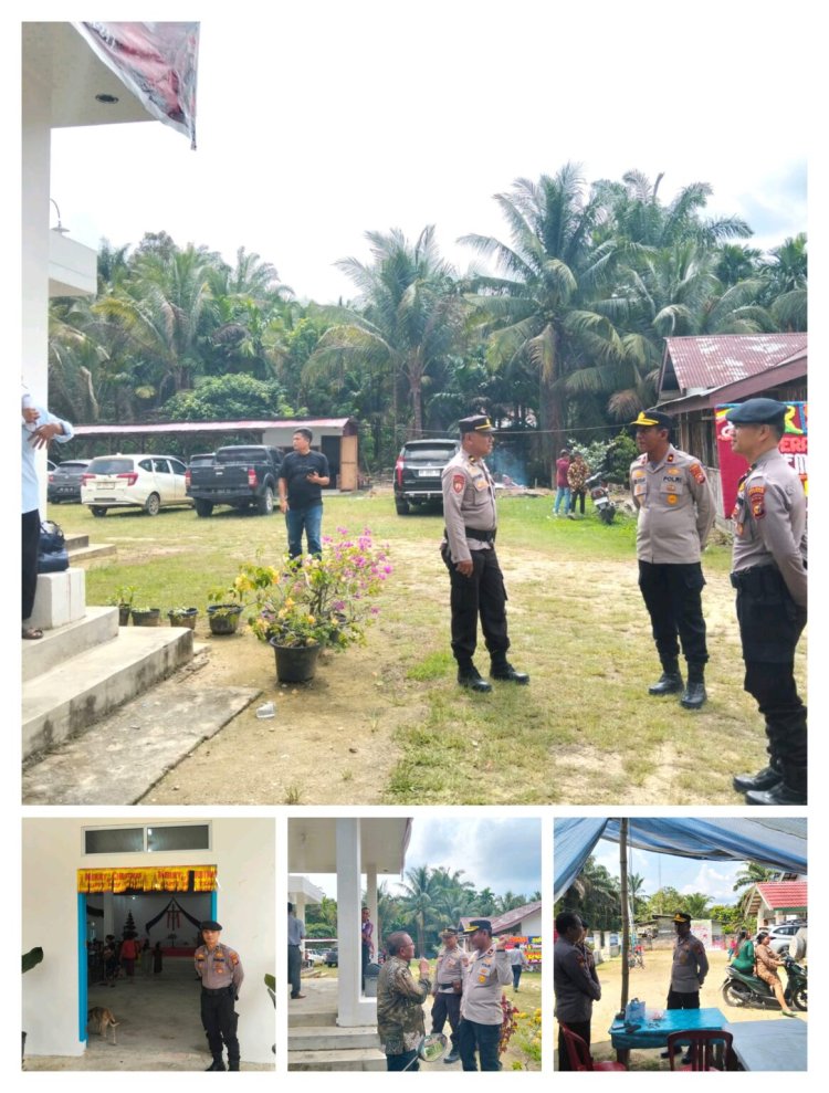 Amankan Perayaan Misa Natal di Gereja,Polsek Kampar Kiri Pastikan Suasana Kondusif Tetap Terjaga
