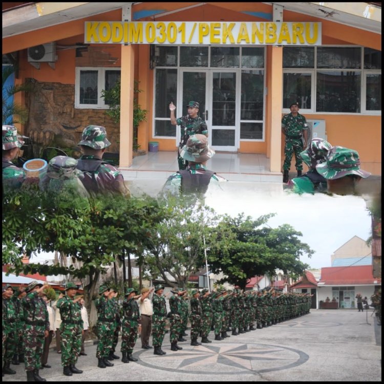 Dandim 0301/Pekanbaru Ambil Apel Pagi dan Berikan Pengarahan