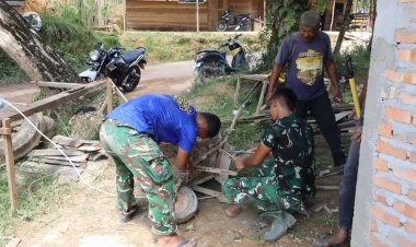 Kepedulian Satgas TMMD ke-127, Perbaiki Angkong Demi Lancarnya Pembangunan RTLH Warga