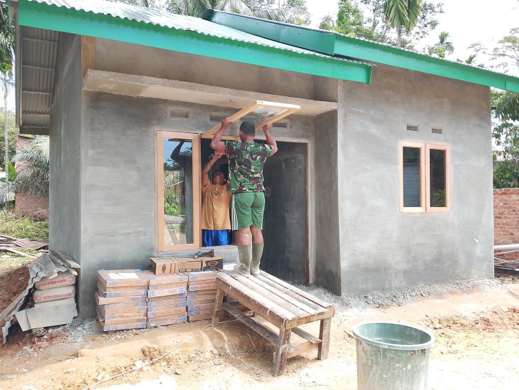 Pembangunan RTLH dalam Program TMMD Ke-127 Kodim 0301/Pekanbaru Capai 81 Persen