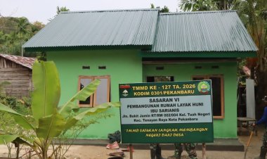 Satgas TMMD ke-127 Kodim 0301/Pekanbaru Kebut RTLH Saudi Alfa Seri, Progres Capai 90 Persen