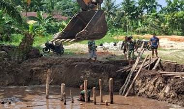 Jembatan Garuda Terus Dibangun, Kodim 0301/Pekanbaru Permudah Akses Masyarakat