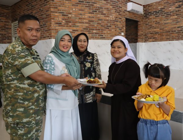 Dandim 0301/Pekanbaru Hadiri Syukuran HUT ke-67 Korem 031/WB Bersama Anak SLB Santa Lusia