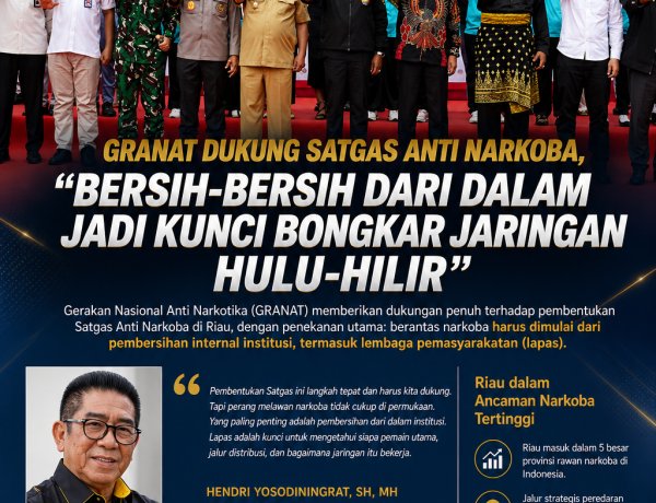 GRANAT Dukung Satgas Anti Narkoba, Tekankan “Bersih-Bersih dari Dalam” Jadi Kunci Bongkar Jaringan Hulu-Hilir