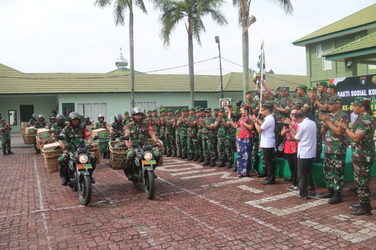 Dandim Hadiri Pemberangkatan Pendistribusian Sembako HUT ke-67 Korem 031/WB