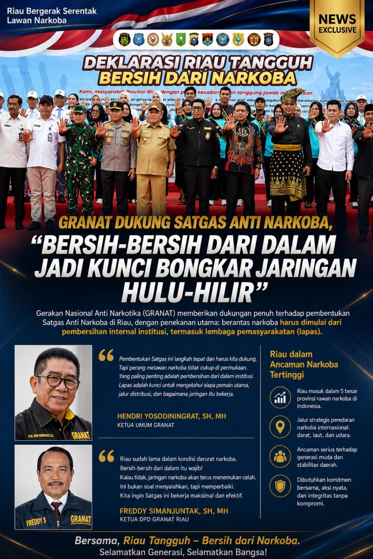 GRANAT Dukung Satgas Anti Narkoba, Tekankan “Bersih-Bersih dari Dalam” Jadi Kunci Bongkar Jaringan Hulu-Hilir