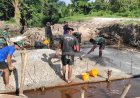 Pembangunan Jembatan Garuda Armco di Jalan Fajar Terus Berjalan, TNI dan Warga Bahu Membahu