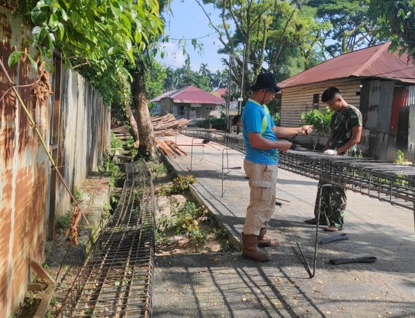 Ketelitian Personel Kodim 0301/Pekanbaru Jadi Kunci Pengerjaan Pondasi Jembatan Garuda Beton