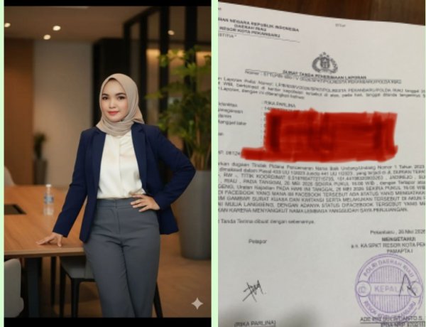 Tak Terima Difitnah,Rika Parlina SH Laporkan Akun FB Apriani Mulia Langgeng Ke Polresta Pekanbaru