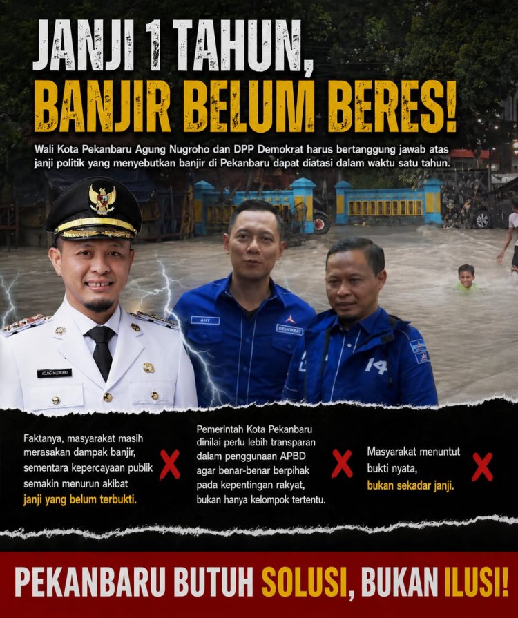 Viral di Medsos Masyarakat Tagih janji Walikota Pekanbaru Dalam Atasi Banjir