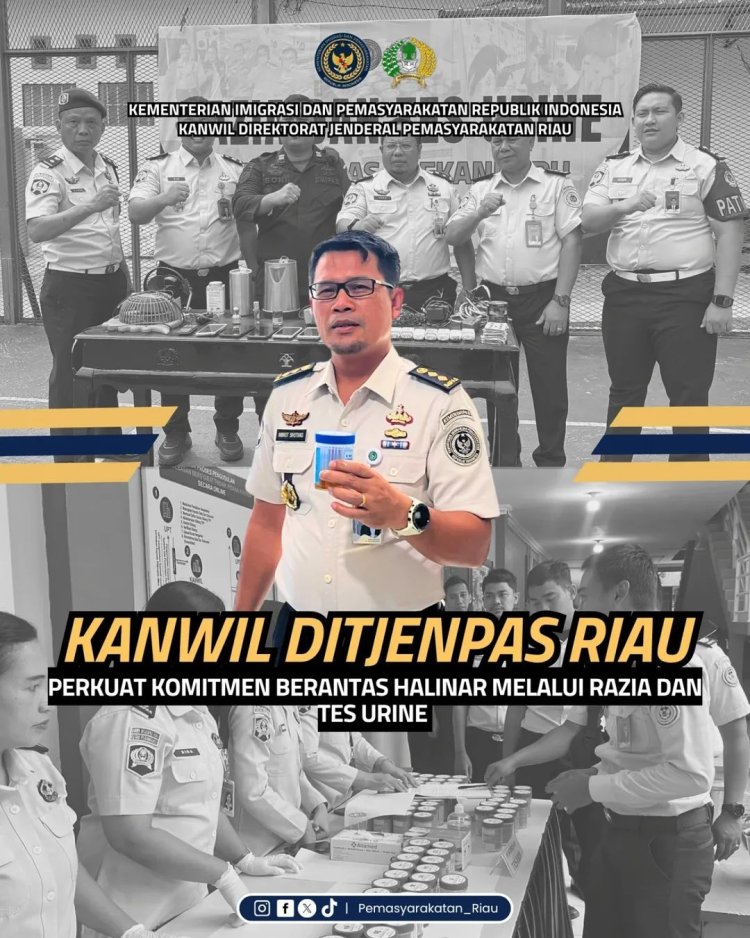 Kanwil Ditjenpas Riau Perkuat Komitmen Berantas HALINAR Melalui Razia dan Tes Urine 