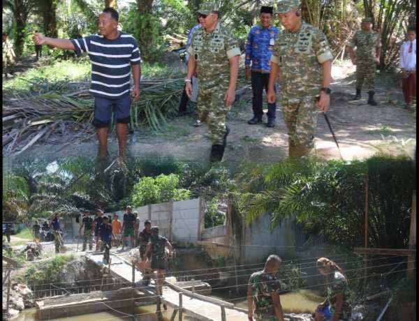 Kasdam XIX/TT Tinjau Pembangunan Jembatan Garuda Armco di Rumbai Barat