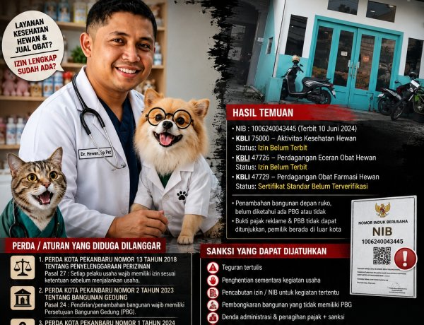 Diduga Operasikan Usaha Tanpa Izin Lengkap, Klinik Hewan di Jalan Riau Disidak; Pemiliknya Mantan Terpidana Penipuan  ‎ 